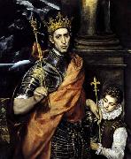 GRECO, El St Louis, King of France, with a Page oil painting on canvas